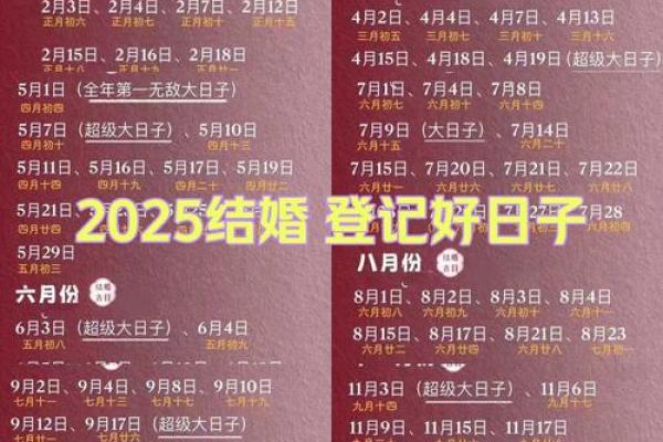 2025年11月结婚领证吉日一览表
