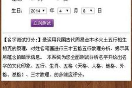 名字解析免费打分测试打分