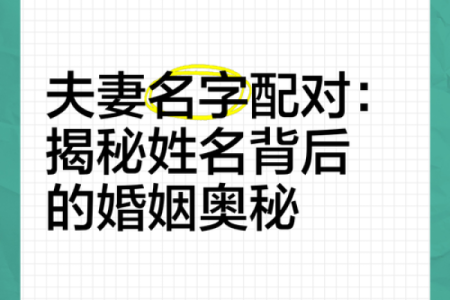夫妻姓名配对大全查询 夫妻姓名配对大全查询？