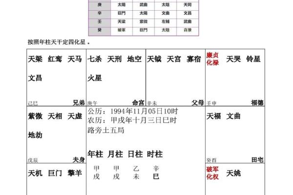 紫薇斗数星盘图片