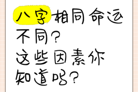 八字相同的人何其多，那他们的命运会是一样吗？