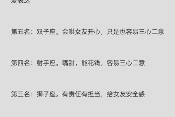 十二星座女对待男朋友的表现