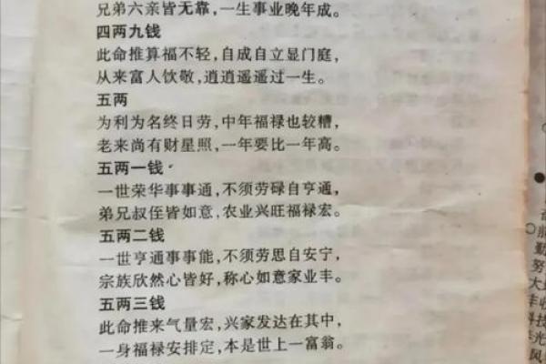 称骨算命月份