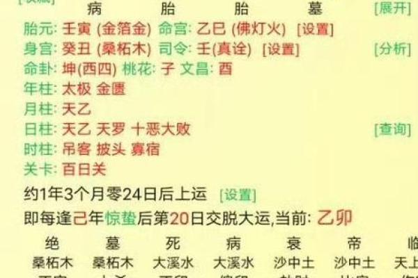 八字流年生大运吉凶解释