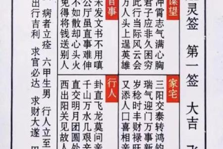 周公灵签第一签